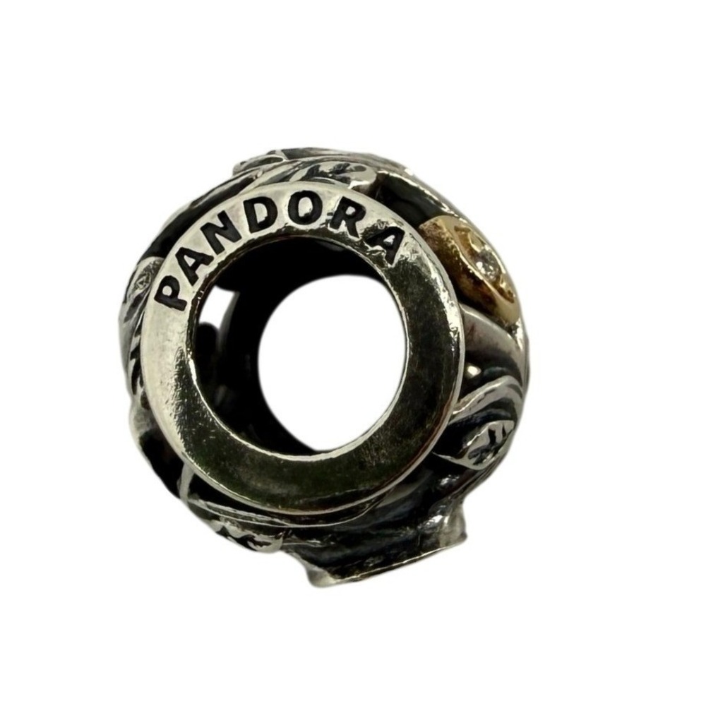 NWT Pandora Family Tree Charm 791205CZ Sterling Silver 14k Gold Cubic Zirconia - Picture 5 of 9